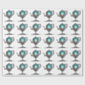 Victoriaans witte teapot monogram cadeaupapier (Vlak)