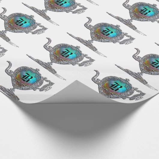 Victoriaans witte teapot monogram cadeaupapier (Hoek)