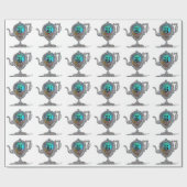 Victoriaans witte teapot monogram cadeaupapier (Vlak)