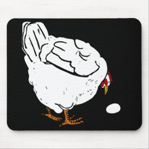 Victoriaans Woodcut Chicken Hen & Egg Mousepad Muismat