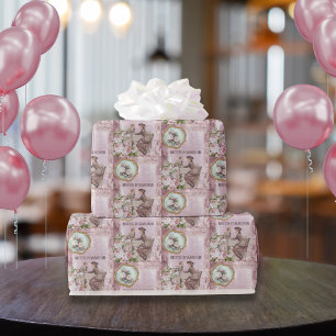 Victoriaans woorden van de liefde Roze Cadeaupapier