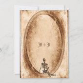 Victoriaans woordspeling Gothic Skull Halloween Kaart (Achterkant)