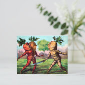 Victoriaans wortelduel Briefkaart (Staand voorkant)