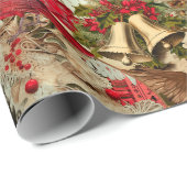 Victoriaans Yuletide Treasures Collage Cadeaupapier (Rol Hoek)