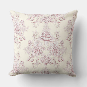 Victoriaans, zacht geel, zacht roze, floreel, patr buitenkussen