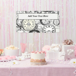 Victoriaans zakhorloge Alice in Wonderland Spandoek