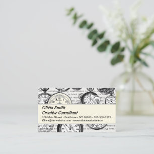 Victoriaans zakhorloge Alice in Wonderland Visitekaartje