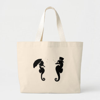 Victoriaans zeeppaarden grote tote bag