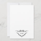 Victoriaans Zwart Wit Bloemen Huwelijk Monogram Kaart (Achterkant)