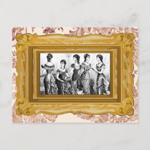 Victoriaans zwarte en witte Modes Briefkaart