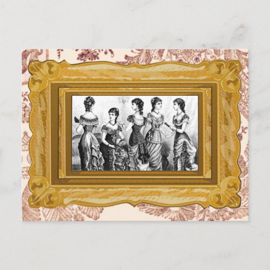 Victoriaans zwarte en witte Modes Briefkaart (Voorkant)