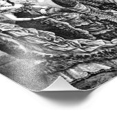 Victoriaans zwarte en witte modes foto afdruk (Hoek)