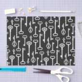 Victoriaans zwarte en witte sleutels tissuepapier (Craft)