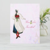 Victoriaans Zwitserse vrouw Kaart (Staand voorkant)