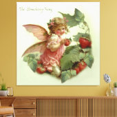 Victoriaanse “Aardbeerenfee” in een weelderige tui Canvas Afdruk (Insitu (Woonkamer))