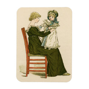Victoriaanse baby Greenaway moeder Magneet