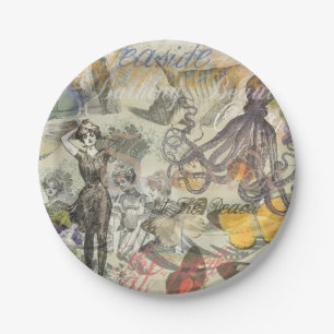 Victoriaanse badschone Kraken Vintage Surrealisme Papieren Bordje