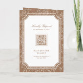 Victoriaanse Beige Bruine Katholieke QR Code Trouw (Achterkant)