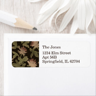 Victoriaanse bloem sticker vel met retouradres