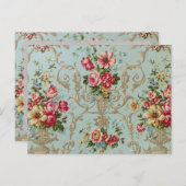 Victoriaanse Bloemen - Ansichtkaart / RSVP / Uitno Aankondigingskaart (Voorkant / Achterkant)