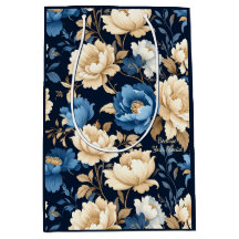 Victoriaanse bloemen blauwe cadeautas