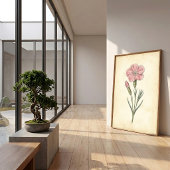 Victoriaanse botanische Dianthus-muurkunst Poster