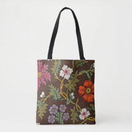 Victoriaanse botanische tekening bloemenoaccessoir draagtas