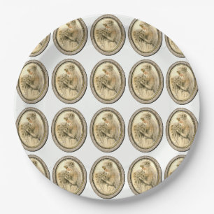 Victoriaanse Bruid Elegante Vintage Bruiloft Feest Papieren Bordje