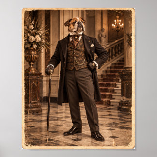 Victoriaanse Bulldog Heer Portret Poster