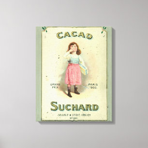 Victoriaanse Chocolade Kus Meisje Suiker Canvas Afdruk