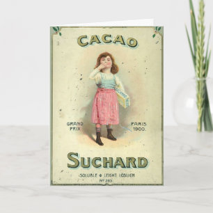 Victoriaanse Chocolade Kus Meisje Suiker Kaart