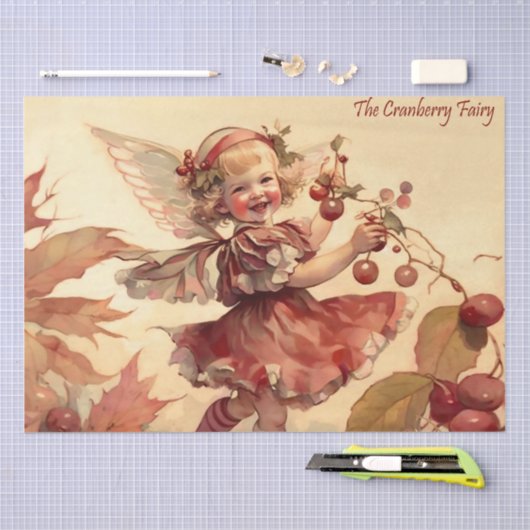 Victoriaanse “Cranberryfee"   Tissuepapier (Craft)