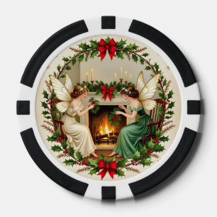 Victoriaanse Feeën Kerst Spirit Poker Chips