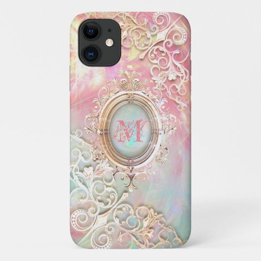 Victoriaanse filigraan opalescente edelsteen Case-Mate iPhone case (Achterkant)