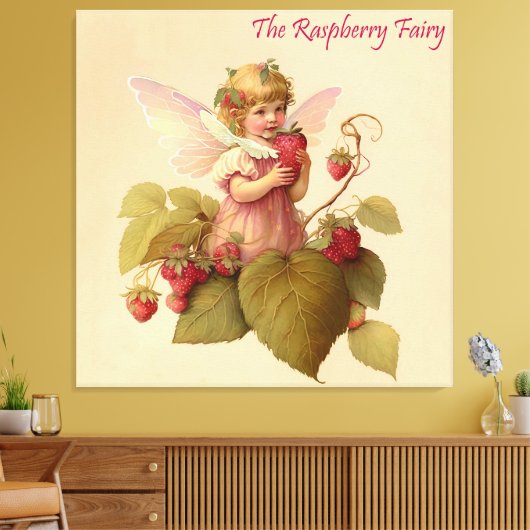 Victoriaanse “Frambozenfee” Canvas Afdruk (Insitu (Woonkamer))