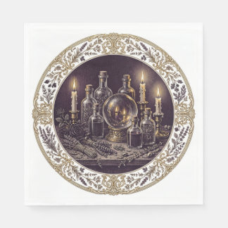 Victoriaanse gotische Halloween-apotheek servetten