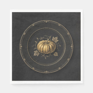 Victoriaanse Gotische Halloween Gouden Pompoen Ser Servet