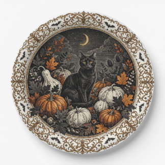 Victoriaanse Gotische Halloween Zwarte Kat Bord