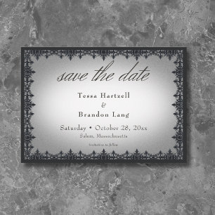 Victoriaanse Gotische IJzeren Rand Witte Bruiloft Save The Date