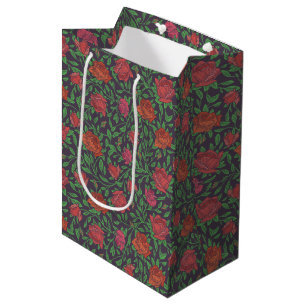 Victoriaanse gotische perfecte rode en fuchsia roz medium cadeauzakje