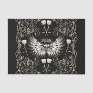 Victoriaanse Gotische Romantiek Schedel Vleugels & Tissuepapier