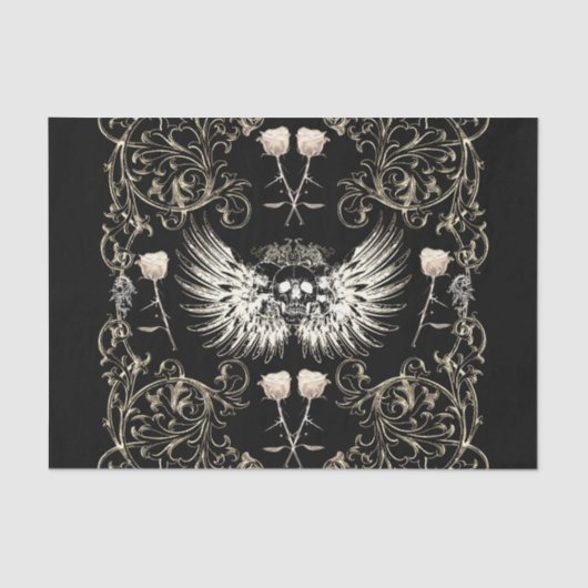 Victoriaanse gotische romantiek Schedelvleugels &  Tissuepapier (Voorkant)