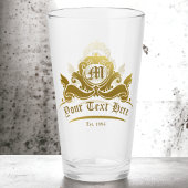 Victoriaanse gouden monogram aangepaste tekst pint glas