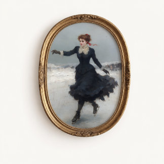 Victoriaanse IJsschaatser Winterposter Poster