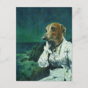 Victoriaanse Italiaanse Greyhound-prentbriefkaart Briefkaart