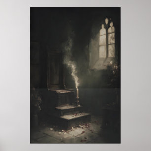 Victoriaanse Kaars Kathedraal Trapzaal Kunst Gotis Poster