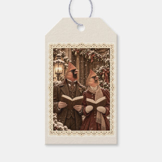 Victoriaanse Kardinaal Kerstliedjes Zangers Kerstc Cadeaulabel
