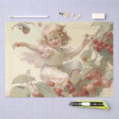 Victoriaanse “Kersenfee” in een fruitboom Tissuepapier (Craft)