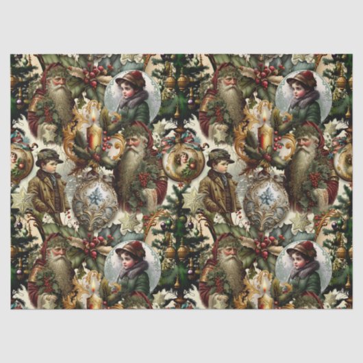 Victoriaanse Kerst Elegantie Tissuepapier (Voorkant)
