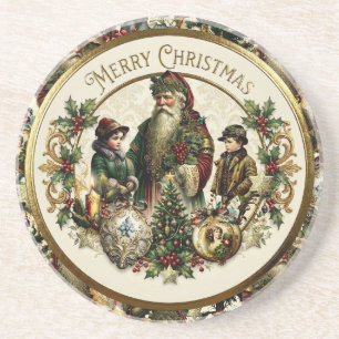 Victoriaanse Kerst Elegantie Zandsteen Onderzetter